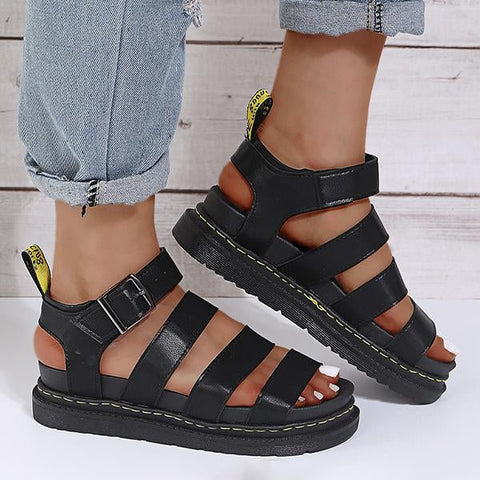 Women's Buckle Thick Sole Soft Sole Flat Sports Sandals