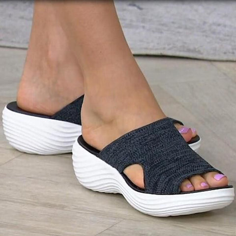 Stretch Orthotic Slide Sandals, Knitted Sports Corrective Sandals