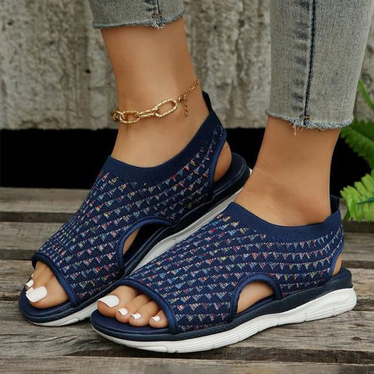 Women's Casual Fly Woven Fish Mouth Sports Sandals