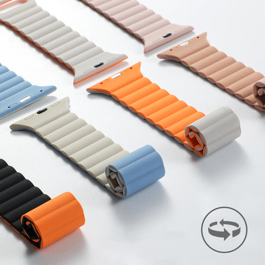 Dual-Color Silicone Buckle Magnetic Watch Band