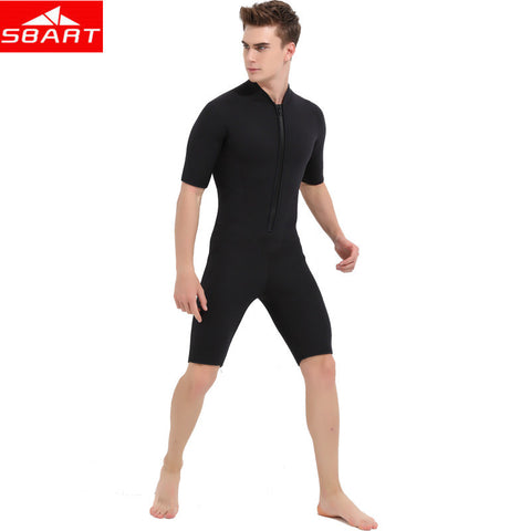 SBART 3MM Neoprene Wetsuits Men Short Sleeve Warm Bathing Suits