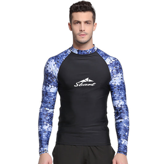 SBART Quick Drying Mens Rash Guard Surf T-shirt Long Sleeve Beach Swimwear