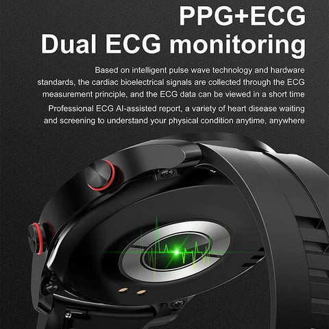 BCE400 ECG/EKG Blood Sugar SPO2 Non-invasive Blood Glucose Test Smart Watch